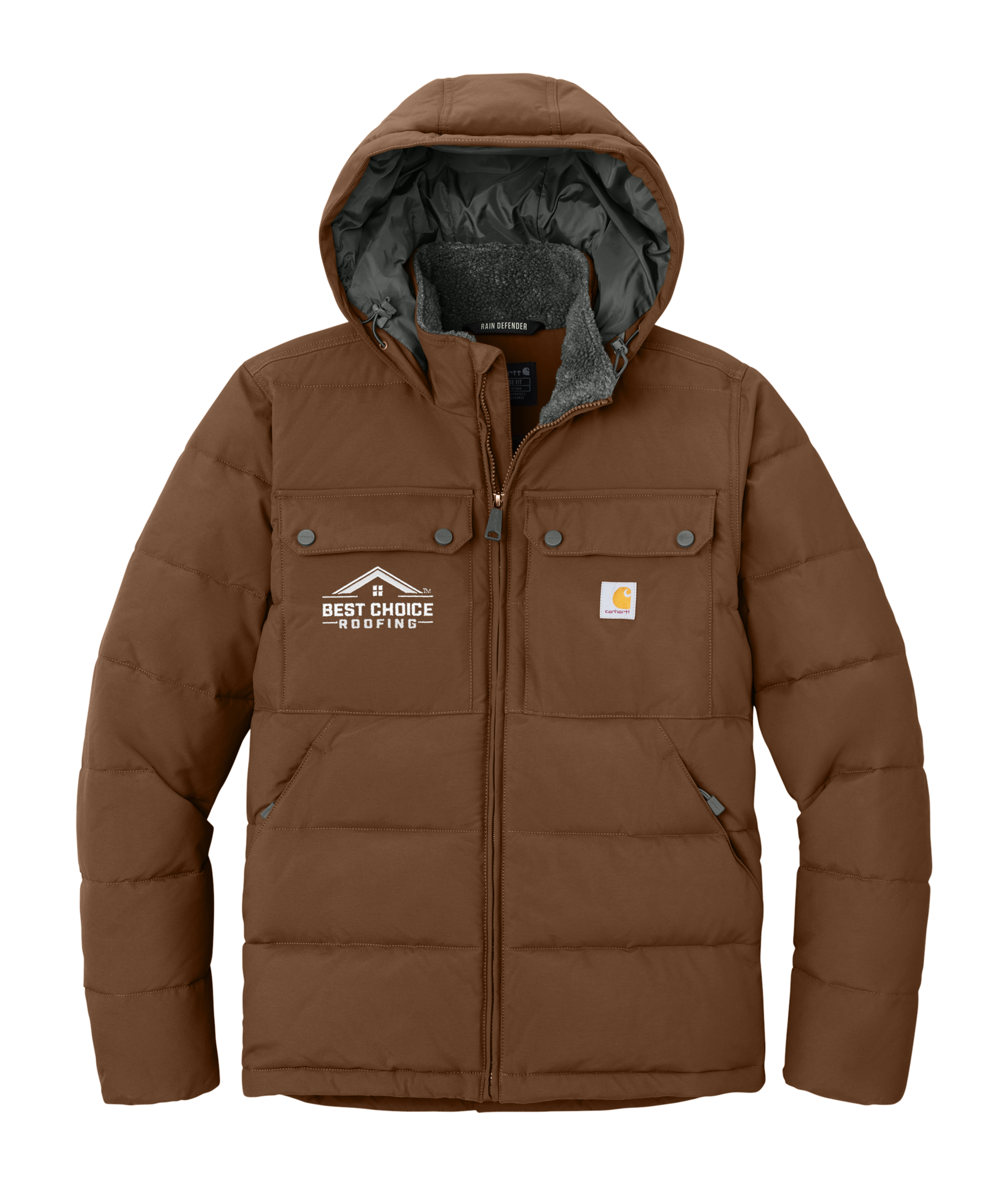 BCR Carhartt® Montana Insulated Hooded Jacket Brown – Best Choice BCR Carhartt® Montana Insulated Hooded Jacket Brown – Best Choice