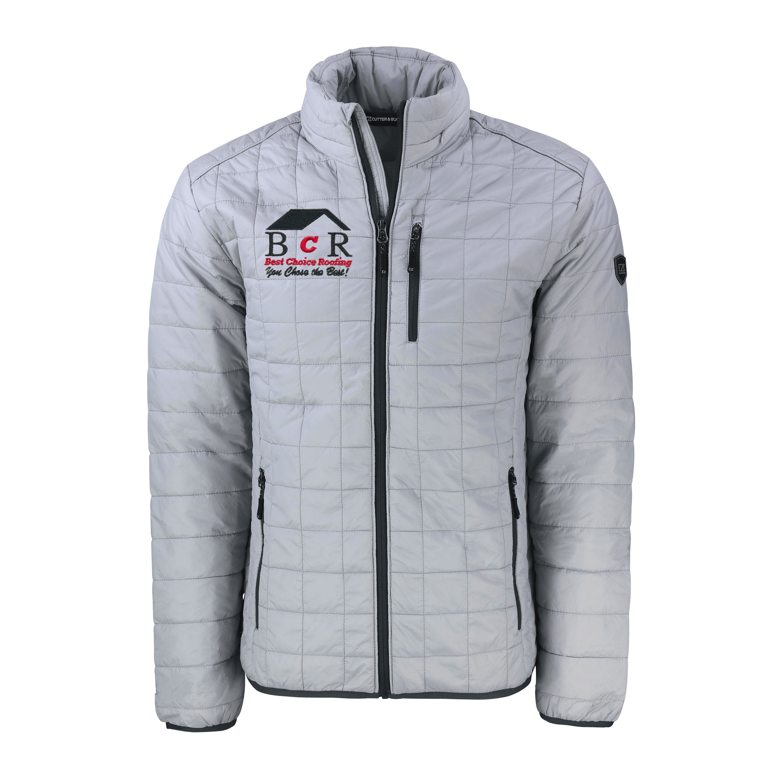 BCR Cutter & Buck Rainier PrimaLoft® Mens Eco Insulated Full Zip Puffer Jacket - Limited Inventory