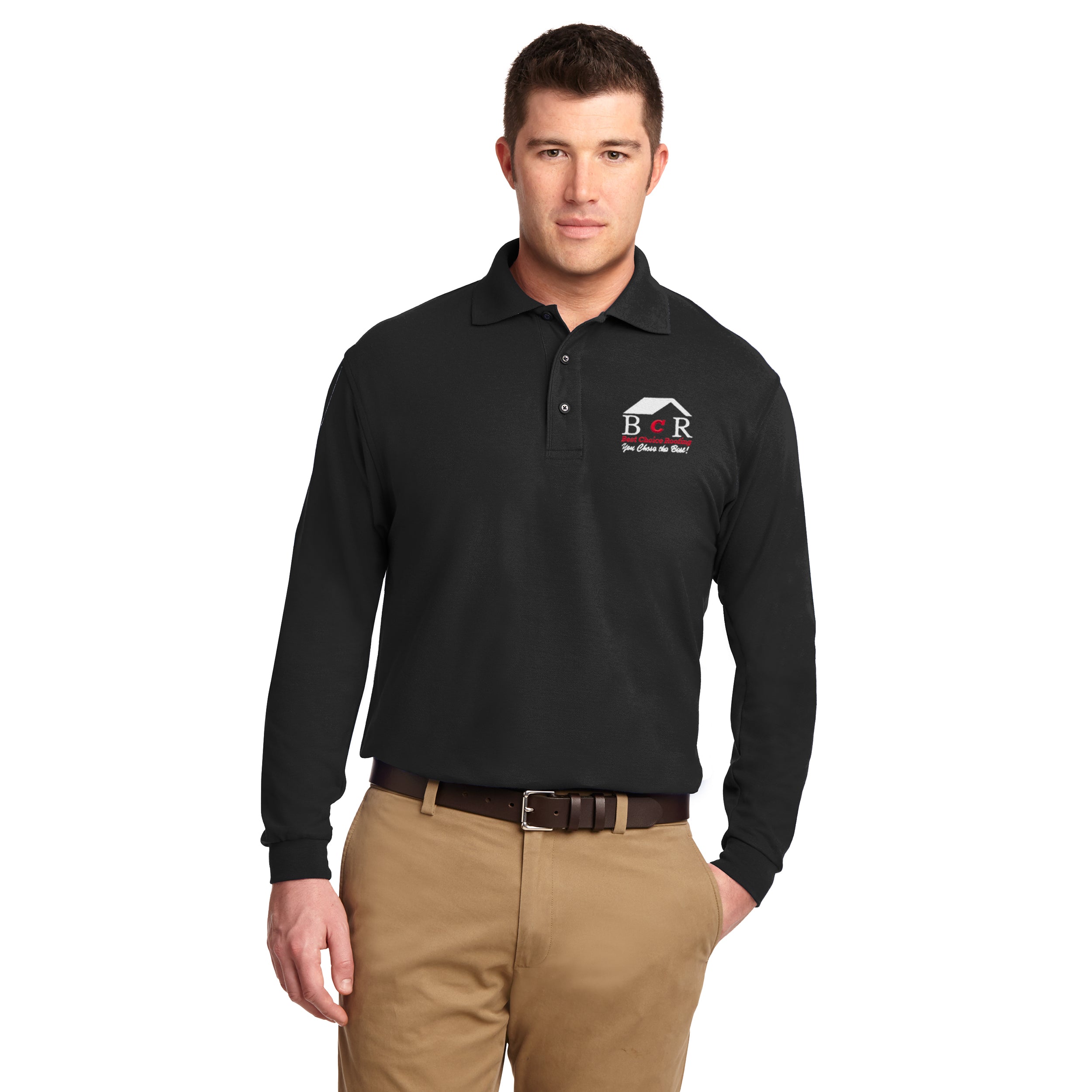 BCR Port Authority® Silk Touch™ Long Sleeve Polo - Limited Inventory