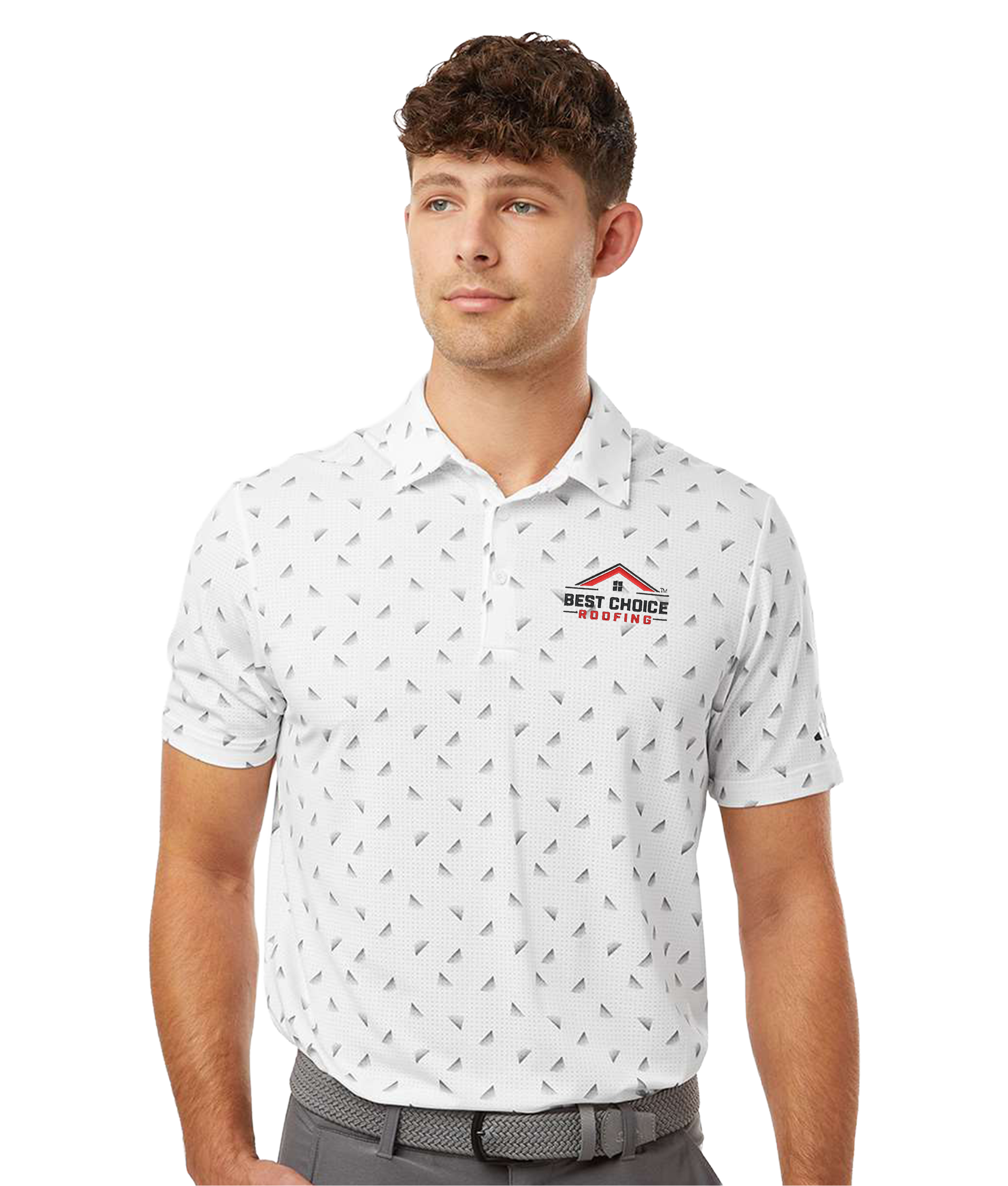 BCR Adidas Ultimate365 Mesh Print Polo White