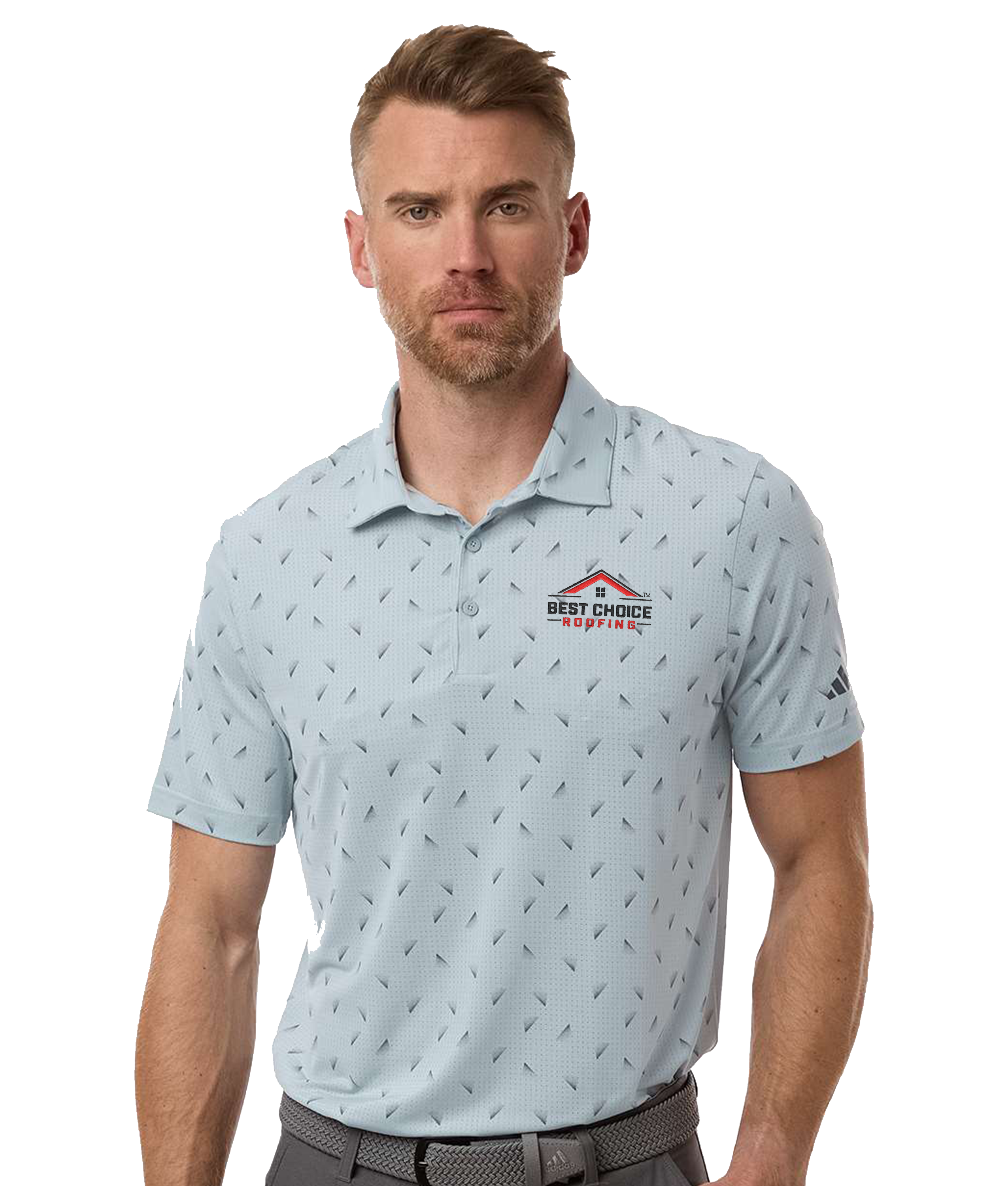 BCR Adidas Ultimate365 Mesh Print Polo Blue