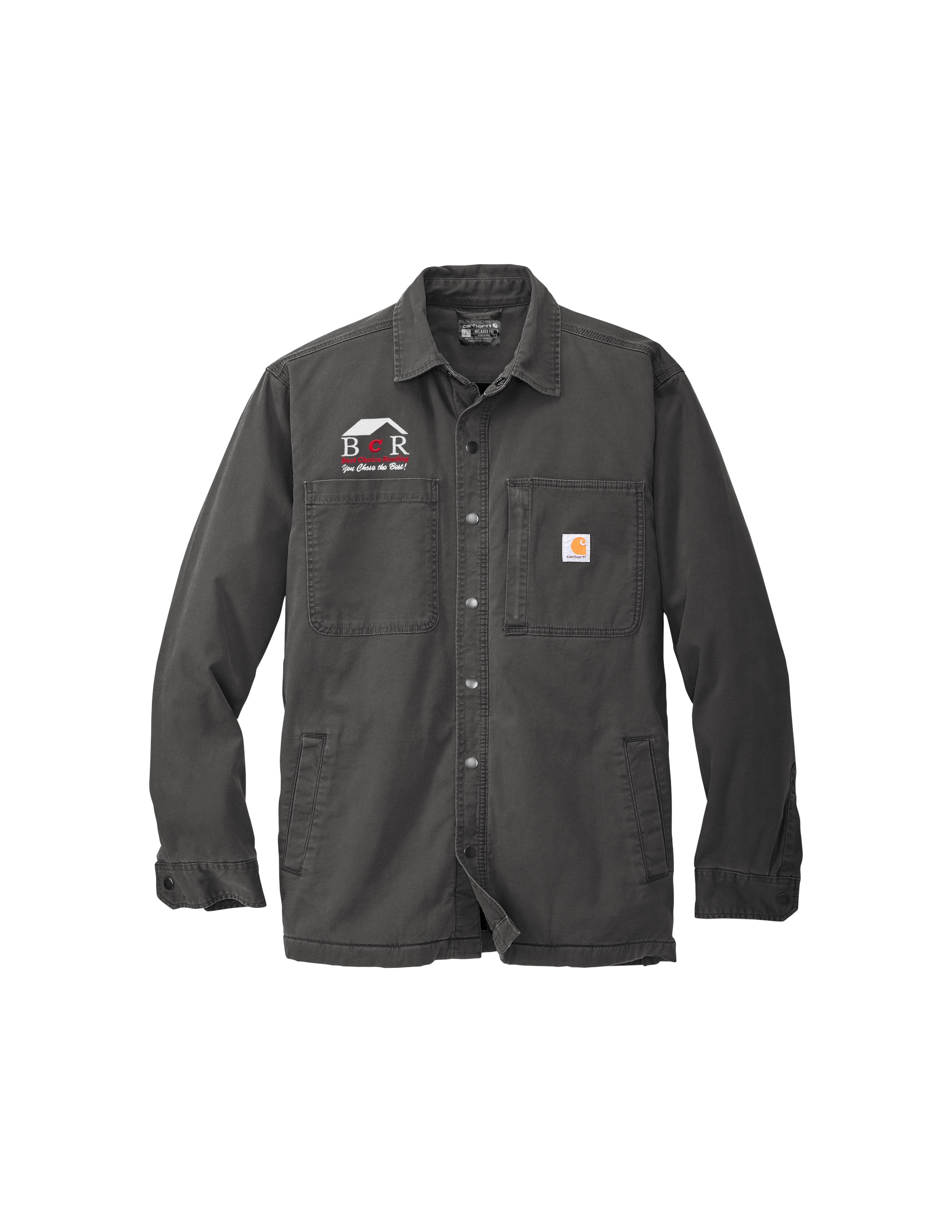 BCR Grey Carhartt Fleece Lined Jacket – Best Choice Roofing Merchandise