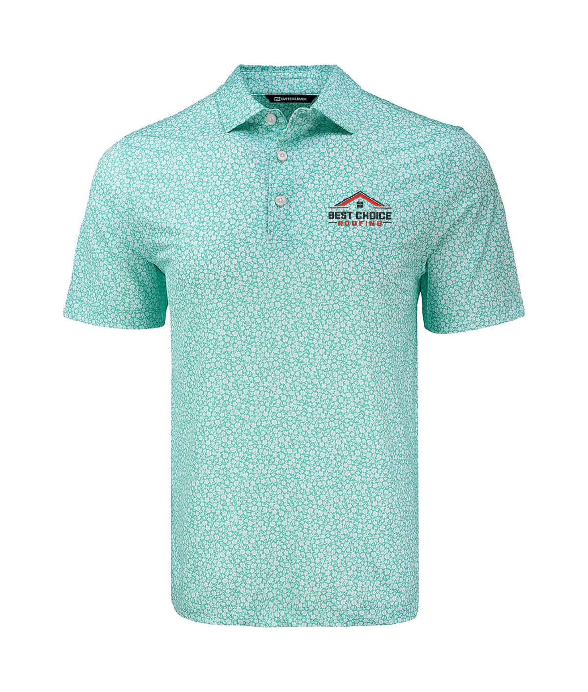 BCR Cutter & Buck Pike Recycled Flora Print Mens Polo