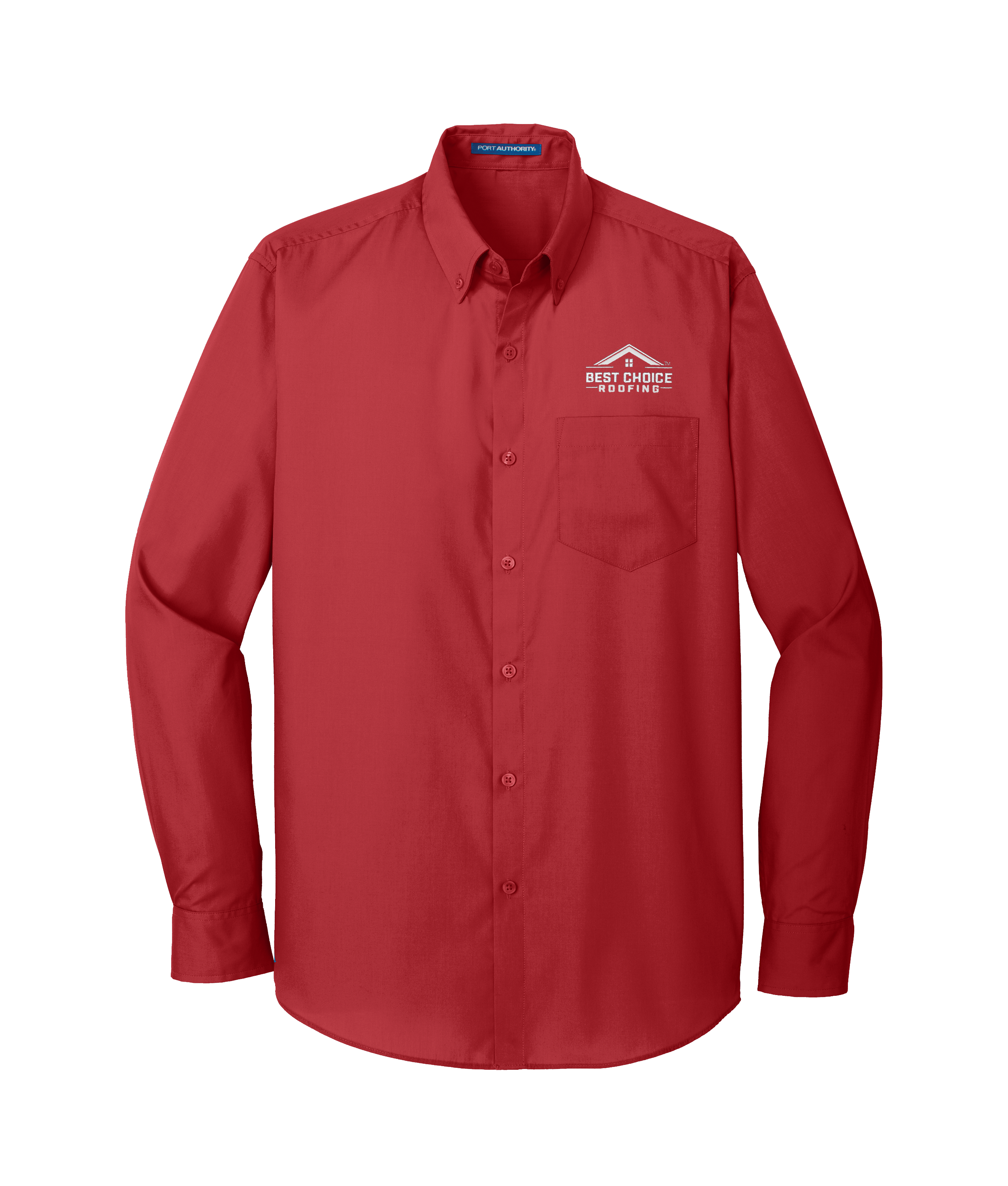 BCR Training Long Sleeve Carefree Poplin Shirt - Red