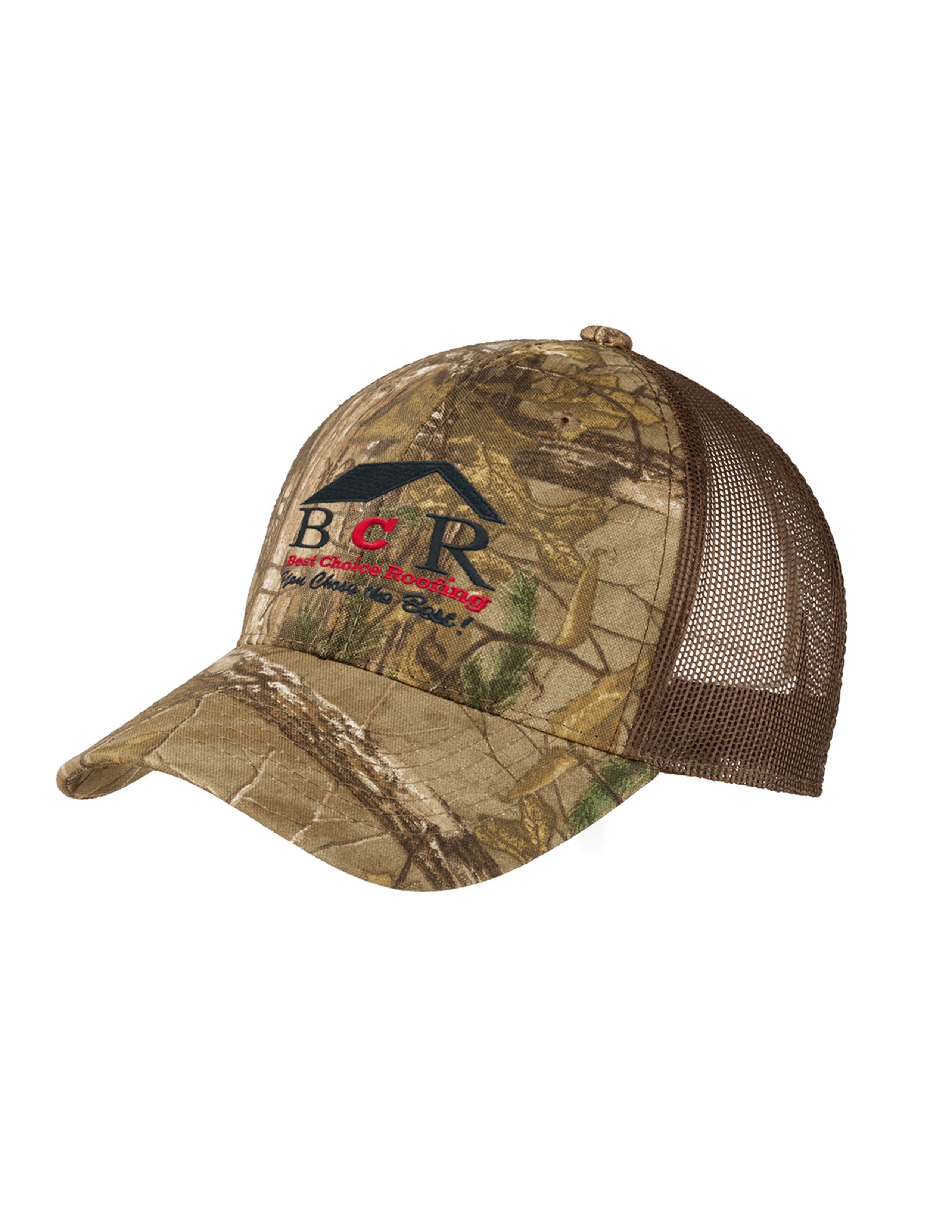 Realtree Camo Brown Mesh Back Cap – Best Choice Roofing Merchandise